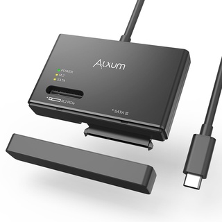 Alxum M.2 NVME Gehäuse und SATA USB Adapter,USB 3.2 Typ C 10Gbps M.2 to 2,5"/3,5" SATA Festplatten Adapter Konverter Unterstützt sowohl für M.2 PCIe/Nvme SSDs und AHCI SATA SSDs & HDDs.