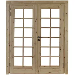 Doppeltür »Lars XL 44 Iso«, Kiefernholz, Natur - beige