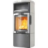 Kaminofen Hark 44-5.1 GT ECOplus RUA 8 kW - Ofenkacheln: creme-Weiß - Korpus: titan/verchromt