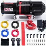 Rotfuchs Elektrische Seilwinde 12 Volt - 4500 LBS Motorwinde Seilzug, Zugwinde mit Fernbedienung, Power Offroad Winde 2041 kg, ATV UTV kompatibel