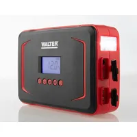 WALTER WERKZEUGE WALTER Li-Ion Motorrad Starthilfe mit Kompressor 12V Batterie Starthilfegerät
