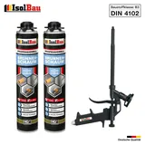 Brunnenschaum 2 x 750ml Bauschaum 1x Teflon Pistole Pistolenschaum Montageschaum