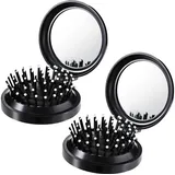 Boao 2er Pack Faltbare Haarbürsten mit Spiegel
