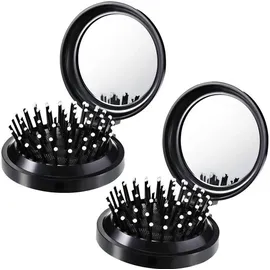 Boao 2er Pack Faltbare Haarbürsten mit Spiegel