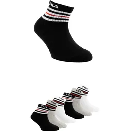 Fila Kurzsocken FILA, Mädchen, Gr. 23-26, schwarz, weiß, grau, Baumwollmischung, Socken, Cotton-Mix, mit Rippenbündchen
