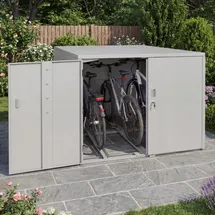 MCW Fahrradgarage, Fahrradunterstand, Metall, 124x148x208 cm, hellgrau