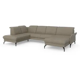 sit&more Wohnlandschaft SIT & MORE "Fashion U-Form", beige, B:338cm H:84cm T:207cm, Sofas, Wohnlandschaft, wahlweise mit Kopfteilverstellung, Vorziehsitz, motorisch, Metallfüße