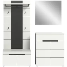 Möbel Kraft Garderobenkombination 3-teilig Canu ¦ grau ¦ Maße (cm): B: 175 H: 190