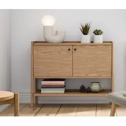 Tchibo - Anrichte - 100x32x80cm - schwarz - Holz / Buchenholz / Echtholzfurnier