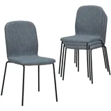 Albatros Esszimmerstühle 4er Set grau - stapelbar, bequemer Polsterstuhl - Eleganter Küchenstuhl, Stuhl Esszimmer oder Esstisch Stuhl, Konferenzstuhl , Stückzahl:4, Farbe:grau