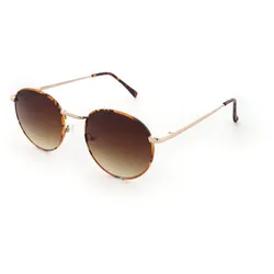 Basley Sun Sonnenbrille Metall Havanna Rund - gold