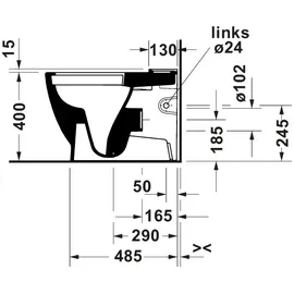 Duravit D-Code Stand-WC mit WC-Sitz Weiß