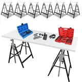 Peviasot Gerüstbock, 6er set Teleskop-Arbeitsbock Untergestell, Klappbock Variable Arbeitshöhe 80-130 cm 7-fach Höhenverstellbar, Metallbock max. Belastbarkeit 200 kg, Schwarz