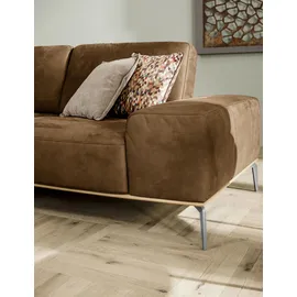 W.Schillig Ecksofa "run, Designsofa mit tollem Sitzkomfort, bequem, L-Form", braun (chocolate s37), B:319cm H:88cm T:178cm, Longlife Xtra-Leder Z73: Naturwalkleder der Luxusklasse aus den erlesensten Rohhäuten.
