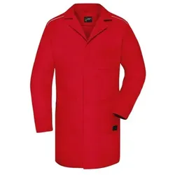 Arbeitsmantel Materialmix JN888, rot, Größe XL - rot - XL