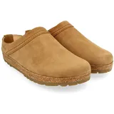 HAFLINGER Malmö Eleganter Clog aus Leder mit Gummisohle und Kork Latex Fußbett Beige (Kiesel 789), Gr. 39 - 39 EU