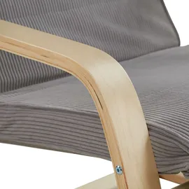 Homestyle4u Relaxsessel Cord 66 x 94 x 62 cm Grau mit Liegefunktion