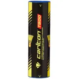 Dunlop Carlton Badmintonball Tournament T800, Gelb – Blau, mittelschnell (77 Grains), für Junioren und Vereinsspieler (1x6er Dose)