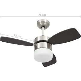 vidaXL Deckenventilator mit Licht und Fernbedienung 76 cm Dunkelbraun