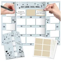 LuxusKollektion DIY-Adventskalender Adventskalender Paar Rubbellos Karte ICH LIEBE DICH, WEIL bunt