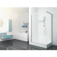 Aurlane Komplettdusche Eckig 115 cm x 90 cm x 205 cm Silber Matt