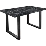 Esstisch PAROLI "Manger", schwarz (marmor schwarz, schwarz, marmor schwarz), H:75cm, Tische, Esstisch, in 3 Breiten und 2 Farbausführungen
