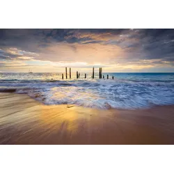 Fototapete PAPERMOON "Strand", bunt, B:4,50m L:2,80m, Vlies, Tapeten