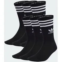 Adidas 3-Streifen Crew Socken, 6 Paar - Black - 37-39
