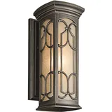 Elstead Lighting Franceasi Wandleuchte, antike Bronze und Braunglas, mittel - Bronze