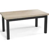 WFL GROUP Moderner Rechteckiger Ausziehbarer Esstisch - Platzsparend - Schwarze Holzbeine - 160 bis 210 cm - Hergestellt in EU - 160 x 90 cm - Eiche Sonoma