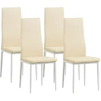 Albatros Esszimmerstühle MILANO 4er, Beige - Polsterstuhl mit Kunstleder-Bezug,