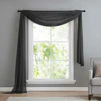 Gardinenbox 560 Voile Querbehang 600 x 140 cm schwarz