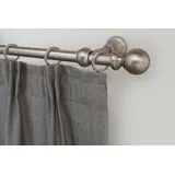 GARESA Gardinenstange GARESA "ANDREA", silber (mattnickelfarben), L:120cm Ø:20mm, Metall, Gardinenstangen, Vorhanggarnitur, verlängerbar, Endknopf Kugel lang, mit Ringen