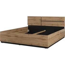 OTTO home Schlafzimmer-Set OTTO HOME "Cross, moderne, grifflose Optik, FSC-zertifiziert", braun (wotan eiche), 4trg. Schrank + ohne Matratze, B/H: 180cm x 200cm, 4trg. Schrank, Schlafzimmermöbel-Sets, Komplettschlafzimmer-Set
