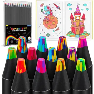 12 Stück Regenbogen-Buntstifte, 7-in-1-Buntstifte für Zeichnen und Schreiben, me