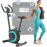 Hop-Sport Heimtrainer HS-015H, kompakter Hometrainer für Senioren geeignet, Fahrrad ideal für das Training zuhause, Pulssensoren & Anti-Rutsch-Pe... - Türkis