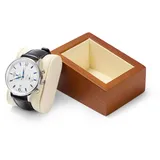 Papten Retro-Stil Uhrenbox aus Holz, Uhren Aufbewahrungsbox Uhrenhalter Uhrenkasten mit Uhrenkissen Massivholz Uhrenbox (Beige)