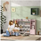 aiyaplay Kinderregal mit 8 Boxen 140 x 30 x 90 cm MDF rosa