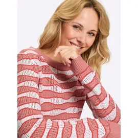 Classic Basics Ajour-Pullover flamingo/ecru 46