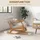 Homcom Schaukelsessel gepolstert Polyester 92 x 81,5 x 64,5 cm Creme mit Kissen
