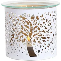 Woodbridge Teelicht Duftlampe | Tree of Life Weiß | Teelichthalter für Zuhause | Duftkerzenhalter Kerzenaccesoires | Duftlampe für Duftwachs