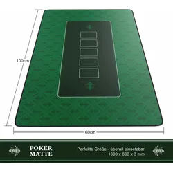CSL Pokermatte XL Tischauflage für Poker 100 x 60cm / Kartenspiel Matte / Pokertisch Auflage