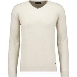 V-Ausschnitt-Pullover RAGMAN, Herren, Gr. 52, beige (ecru, 008), 100% Baumwolle, casual, V-Ausschnitt, Langarm, Pullover