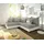 DeLife Ecksofa Clovis Weiss Hellgrau Modulsofa Hocker Ottomane Links