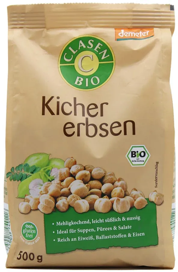 CLASEN BIO Demeter Bio Kichererbsen, 500g