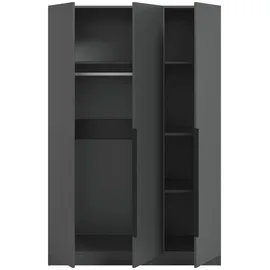 Livetastic Drehtürenschrank KOPENHAGEN 120 x 181 x 52 cm Anthrazit