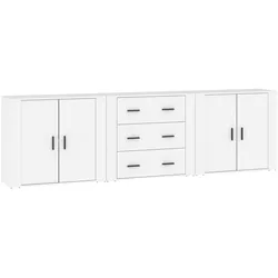 vidaXL Sideboards 3 Stk. Weiß Holzwerkstoff