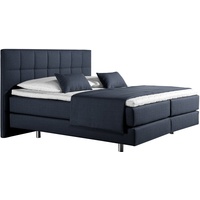 Maintal Boxspringbett Neon, 100 x 200 cm, Strukturstoff, 7-Zonen-Kaltschaum Matratze h2, denim-blau