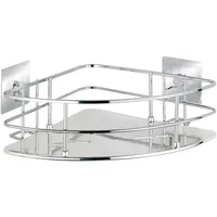 Wenko Turbo-Loc® Edelstahl Eckablage Quadro, rostfrei, Befestigen ohne Bohren, Edelstahl 27.5 x 10 x 19.3 cm,