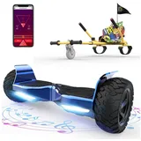 RCB Balance Scooter Kart Set, 8,5'' Off-Road SUV Hoverboard mit Sitz, Go-Kart, APP, Bluetooth blau